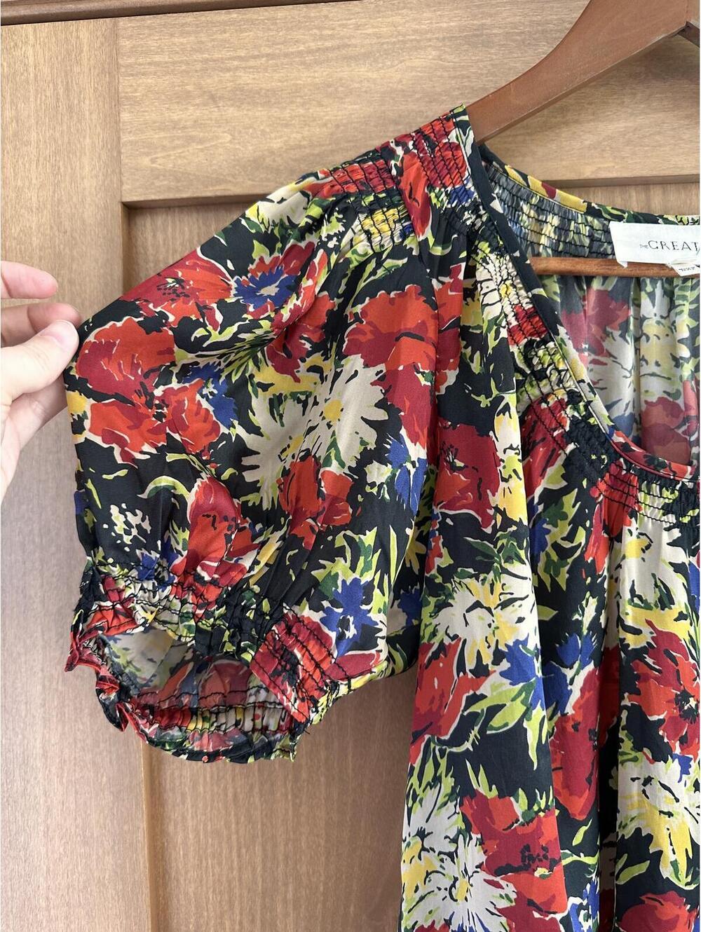 The GREAT. The Ponder Top in Hidden Garden Floral Red Women’s size 0 (US XS) - Picture 3 of 15
